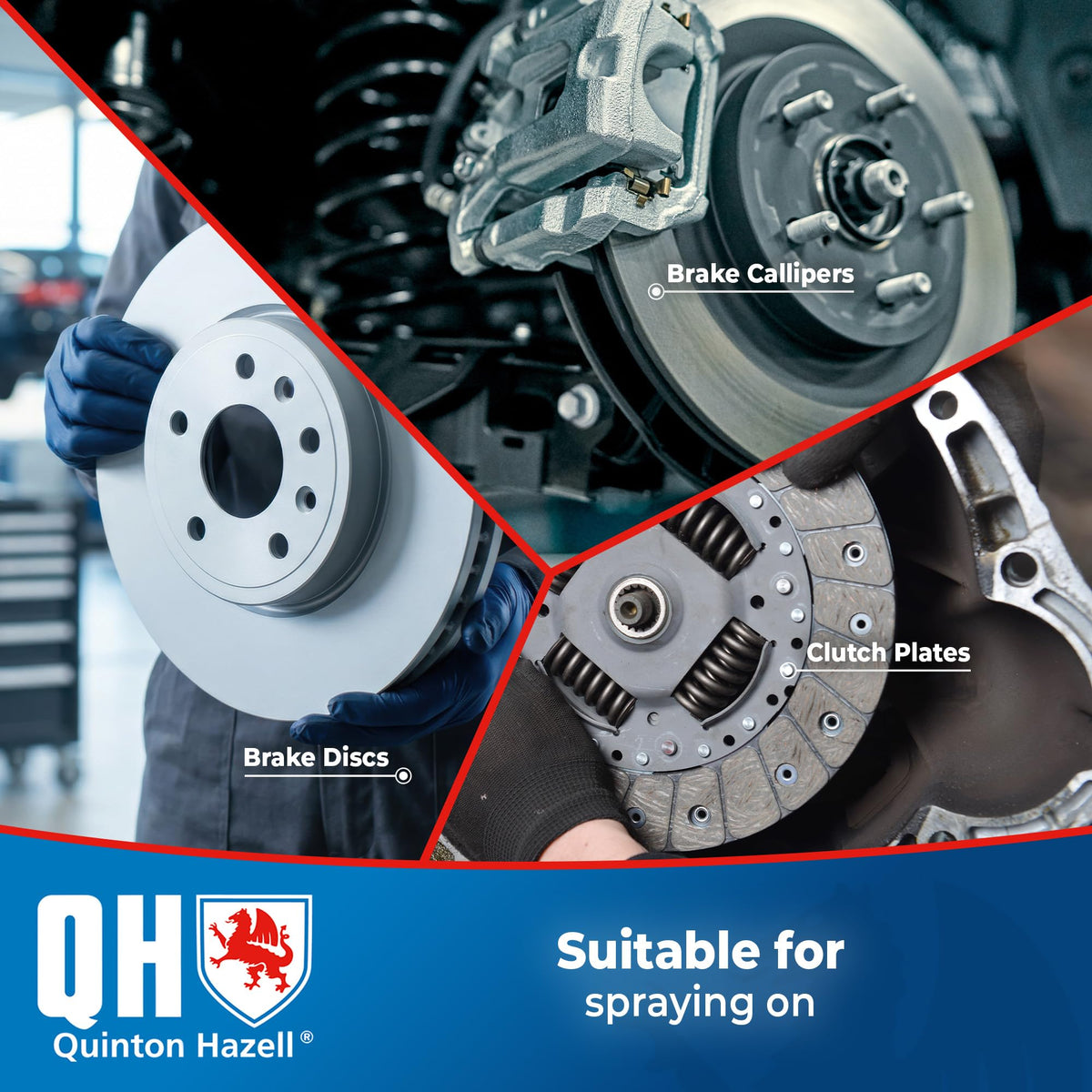 Quinton Hazell Brake Cleaner Spray 600 ml (Pack of 6) - QH6 Brake, Clutch & Parts Cleaner, Fast Drying Formula Removes Grease, Oil & Dirt, Stops Brake Squeal & Clutch Slip