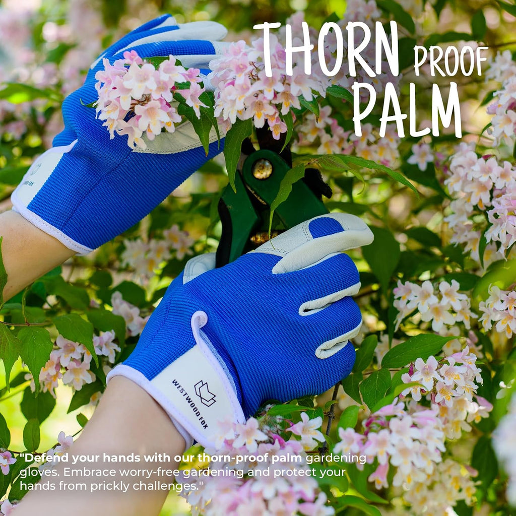 WESTWOOD FOX Ladies/Mens Leather Gardening Gloves Thorn Proof Rigger Garden work gloves, Safety Working Gloves, Premium Quality (Babypink, M)
