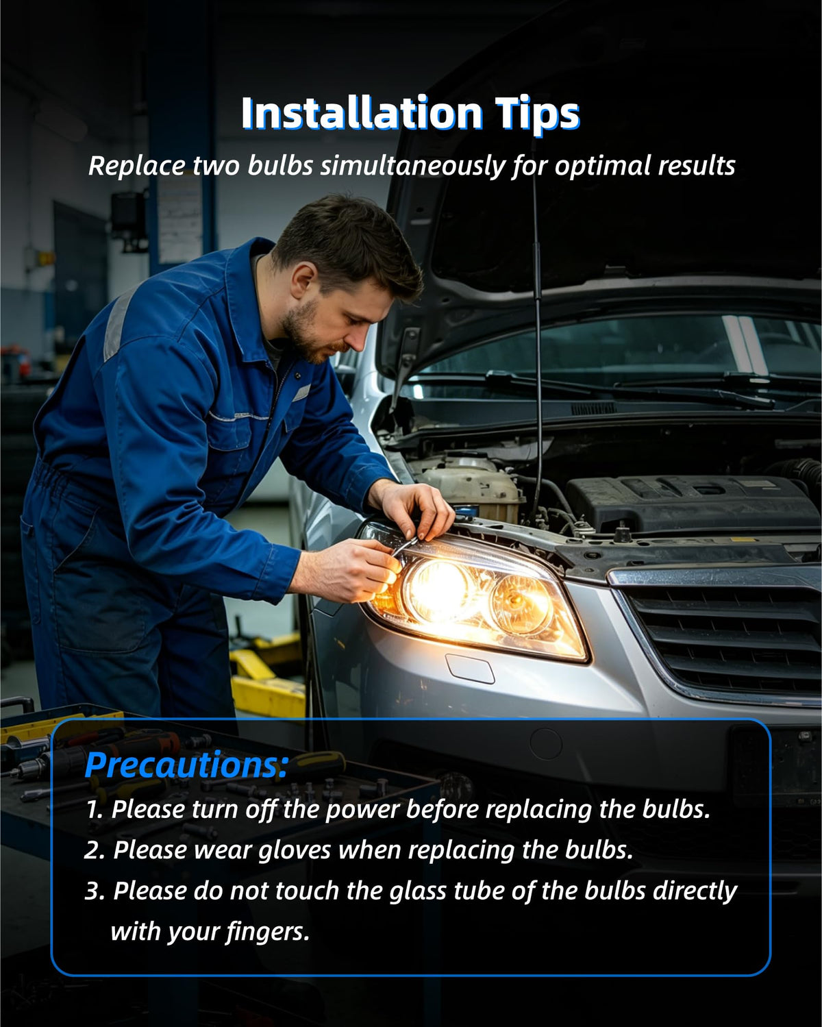 Sinoparcel H15 Headlight Bulb, OEM Replacement, Standard 3200K Warm White