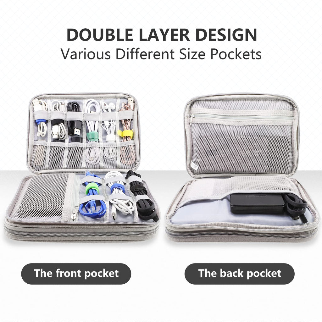 Teskyer Travel Cable Organiser Bag, Travel Essential, Black