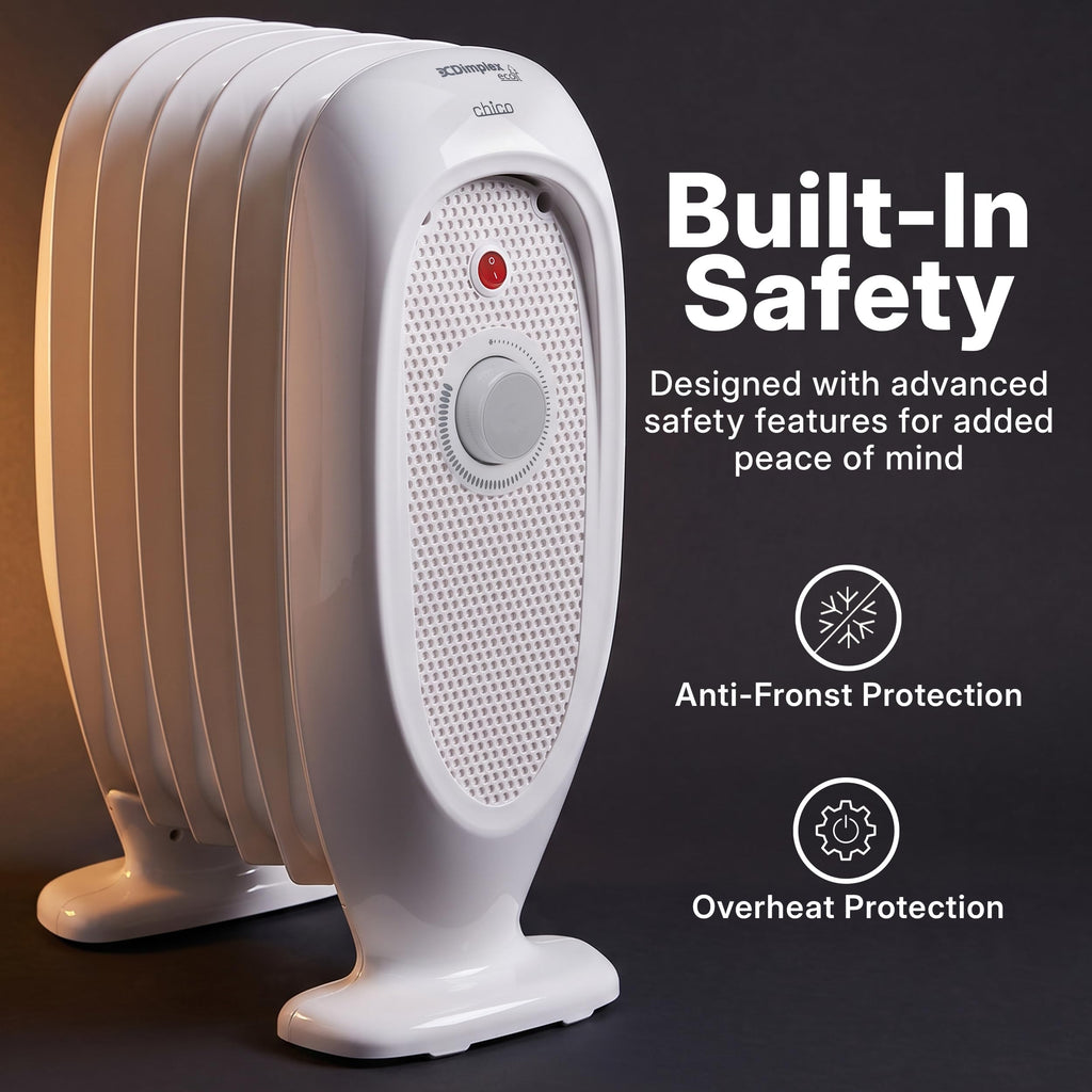Dimplex ECR20TIE Oil Free Portable Radiator, 2kW Electric Heater, Timer