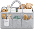 Essential Baby Caddy for Newborns. Spacious, Sturdy & Portable Diaper and Nappy Caddy for Newborn Essentials, Nursery Storage Basket & Organiser for Baby Shower Gifts & Registry Must-Haves Grey
