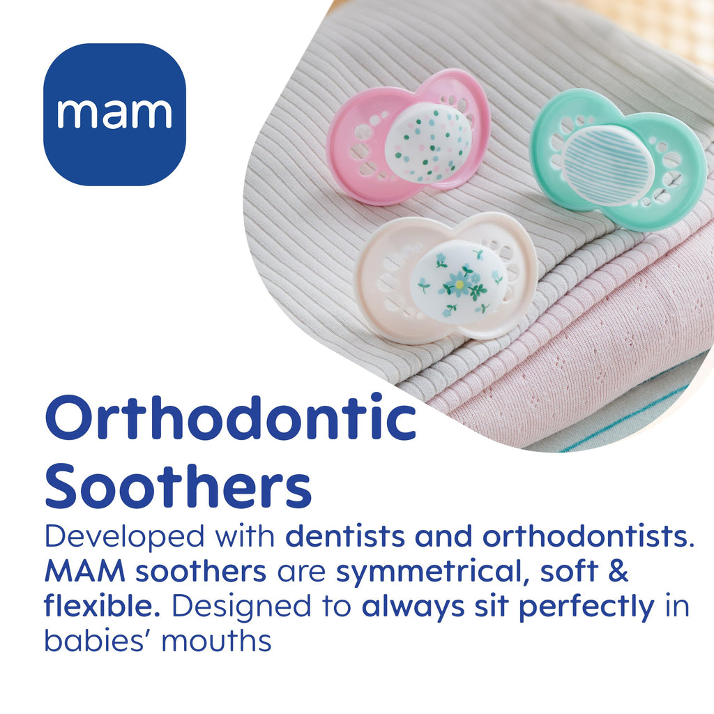 MAM Original Dummies, 18-36M, 2 Pack, Orthodontic Design, Blue