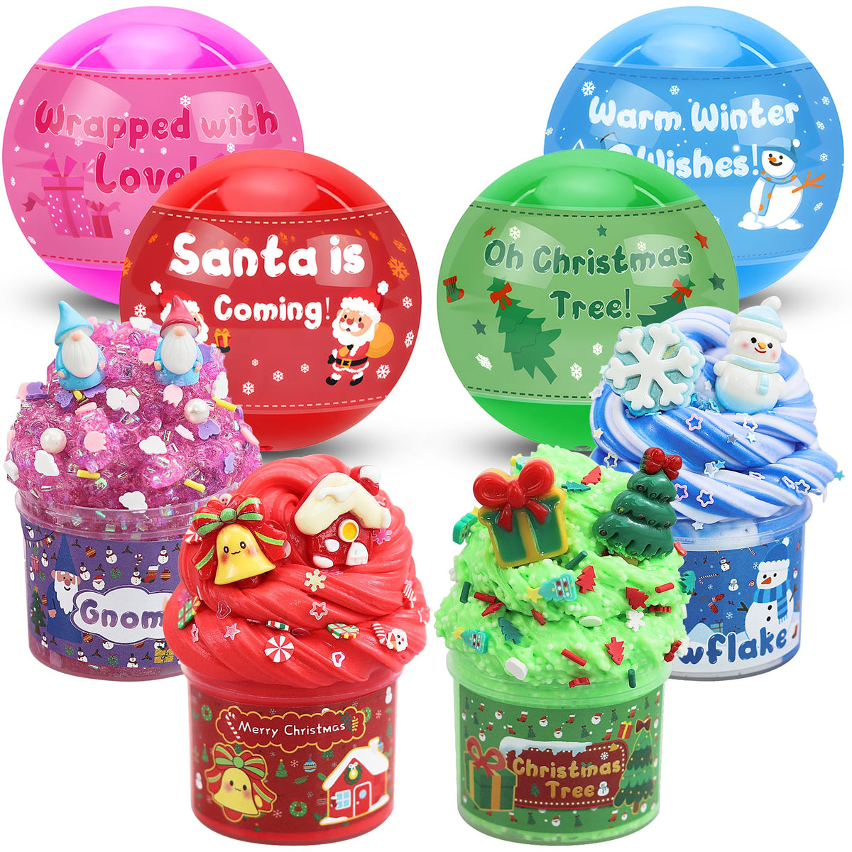 6-Pack Pink Slime Kit for Girls, Cloud Butter Squishy Birthday Gift Set