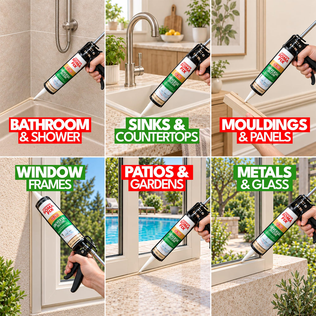 Brown Silicone Sealant, Waterproof & Flexible Sealant and Adhesive - 280ml