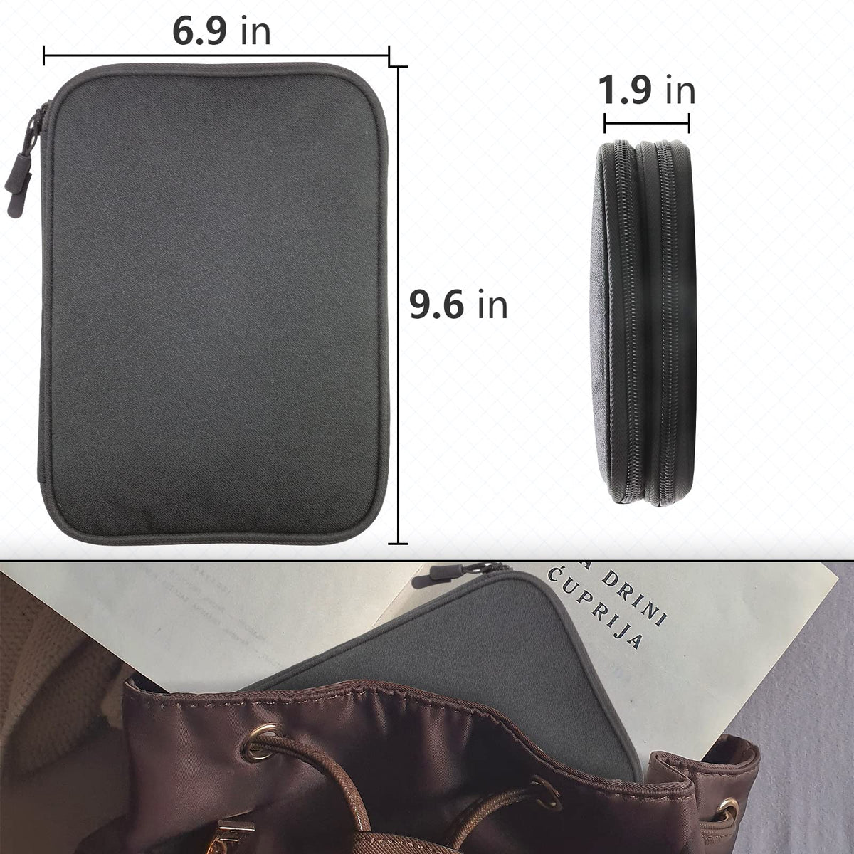 Teskyer Travel Cable Organiser Bag, Travel Essential, Black