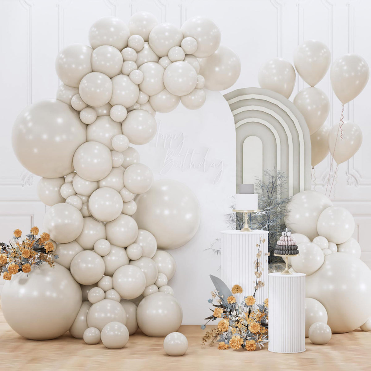 PartyWoo Baby Pink Balloons 152pcs Pastel Pale Light Pink Different Sizes