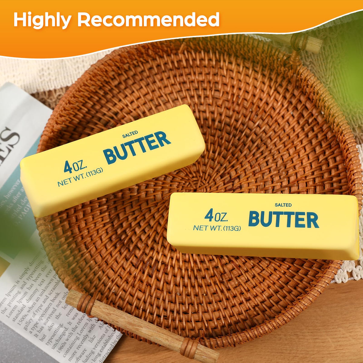 Big Butter Squishy,Giant Squishies Butter 14 OZ,Jumbo Slow Rising Squeeze Toys,Large Soft PU Foam Fidget Toys for Anxiety & Sensory Stress Relief 8.7*1.8*1.8 Inch (Big-Yllow Butter 1Pack)