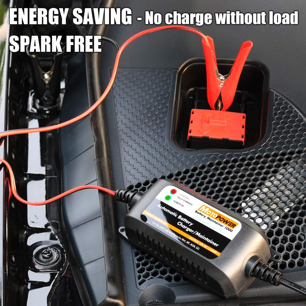 MOTOPOWER MP00205A 12V 800mA Fully Automatic Battery Charger/Maintainer - UK Plug