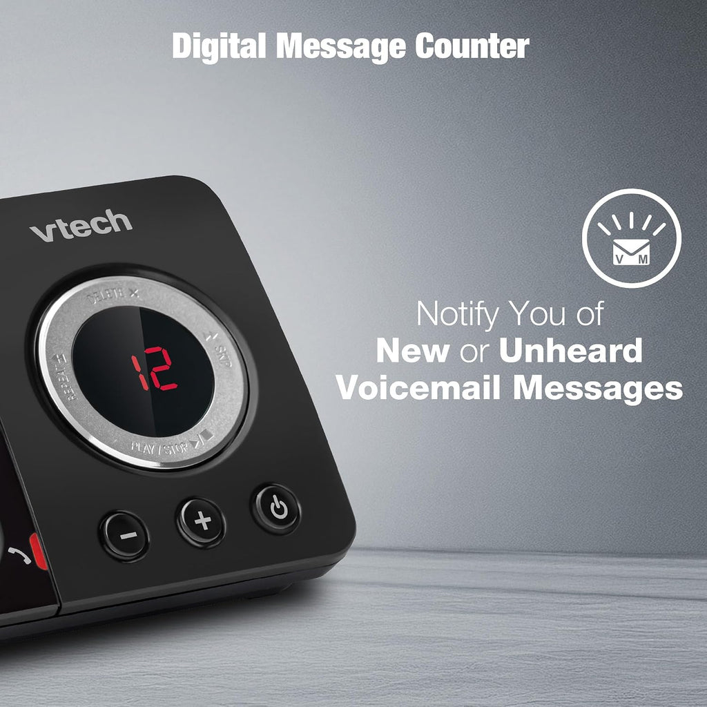 VTech EA5053 DECT Cordless Phone with Answering Machine,Nuisance Call Blocker, Volume Booster, Easy-to-Read Backlit Display, 18 Hours Talk-time, Handsfree Speakerphone, 4-Handset