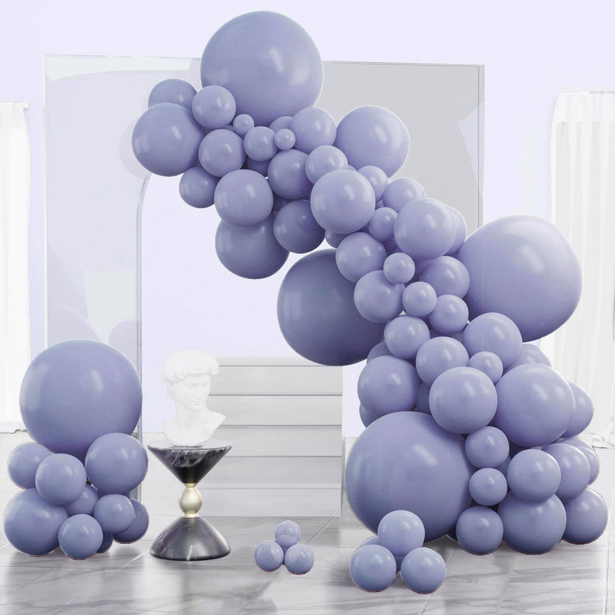 PartyWoo Dark Purple Balloons 120pcs Royal Purple Color Different Sizes
