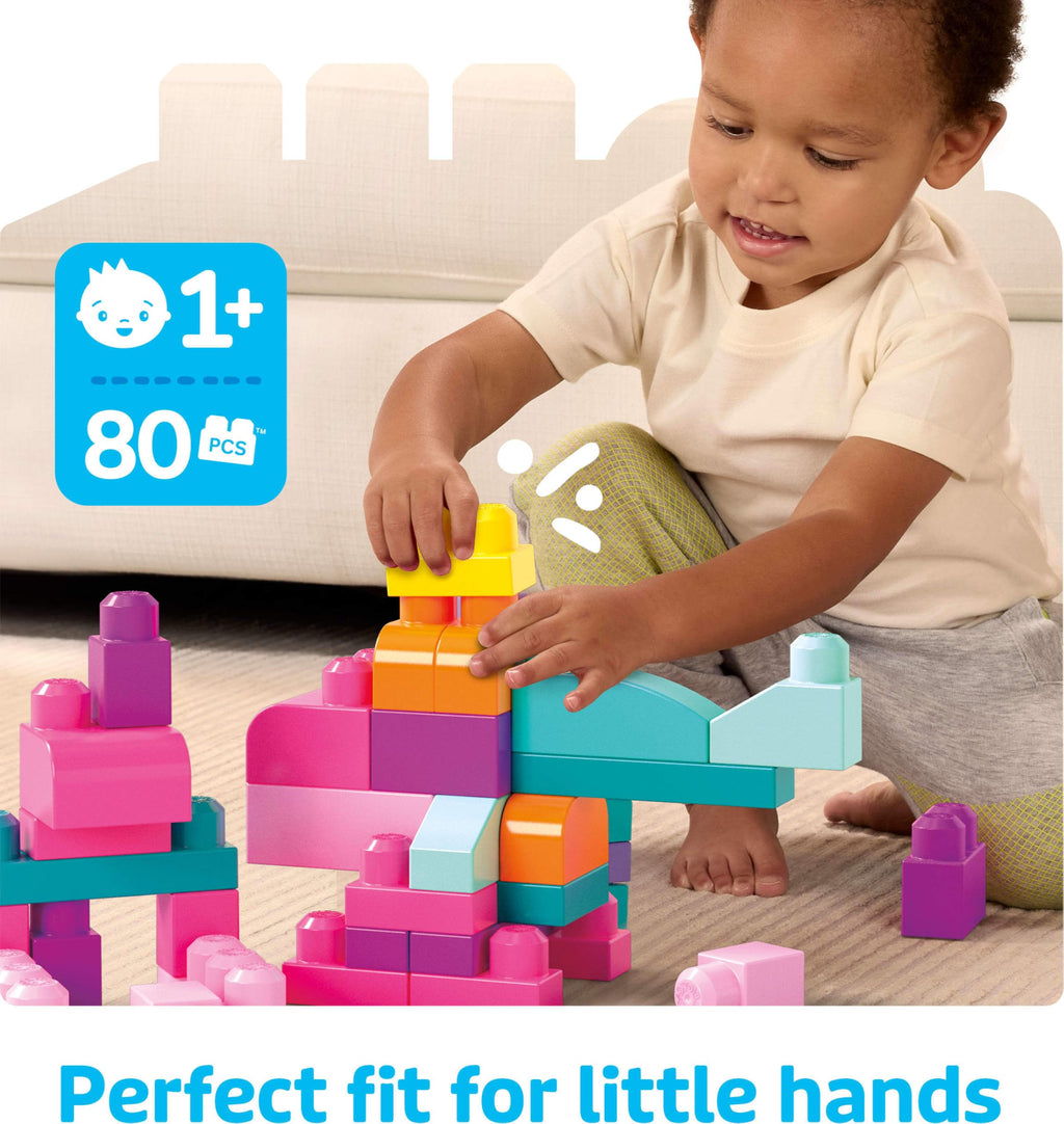 MEGA BLOKS First Builders Big Building Bag Toddler Blocks Toy Blue