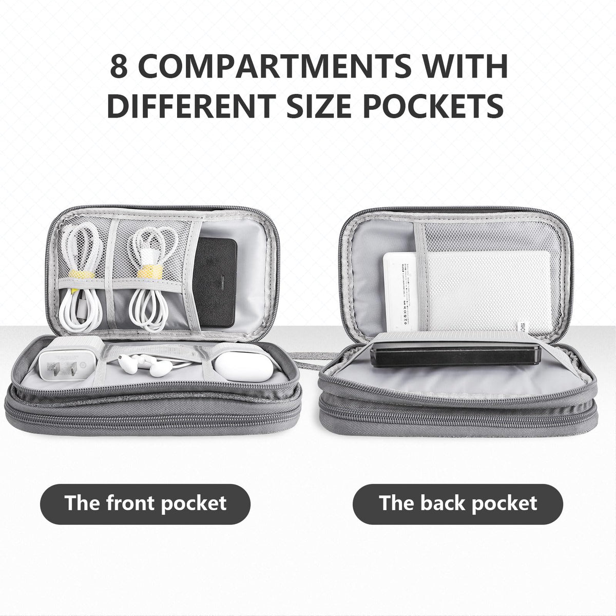 Teskyer Travel Cable Organiser Bag, Travel Essential, Black