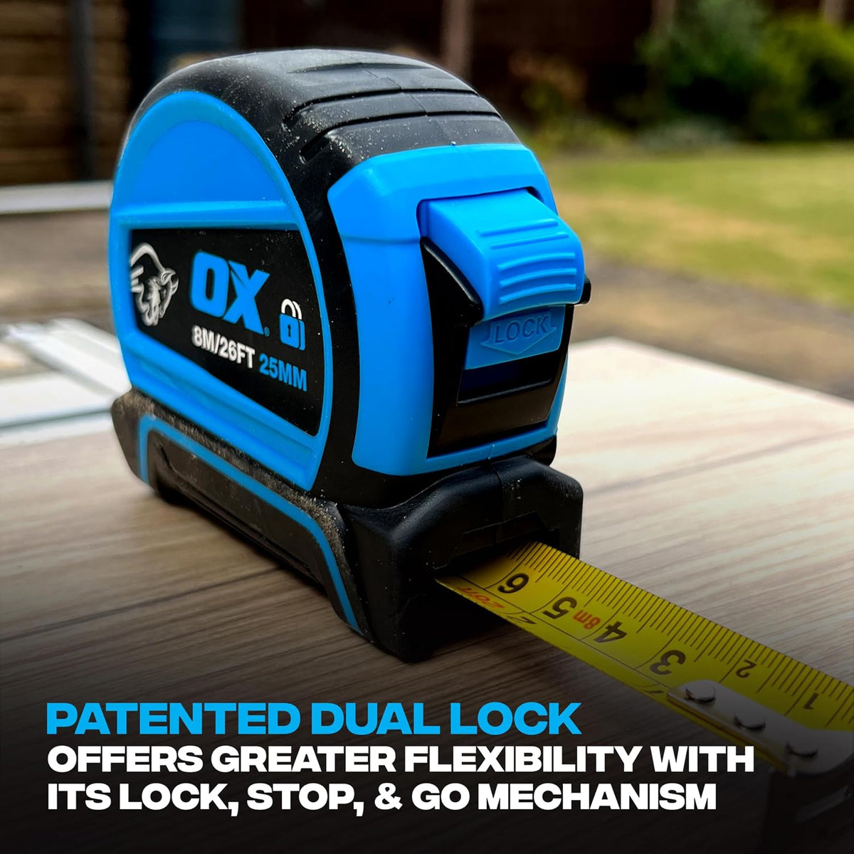 OX Pro Dual Auto Lock Tape Measure 5m, Magnetic Hook, Metric & Imperial