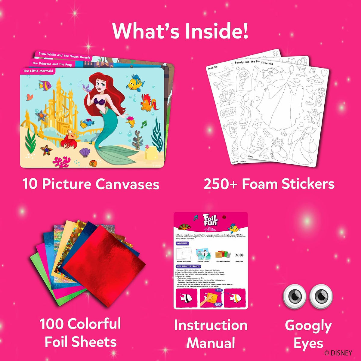 Skillmatics Foil Fun Disney Princess, Foil Art & Craft Kit, Christmas Gift
