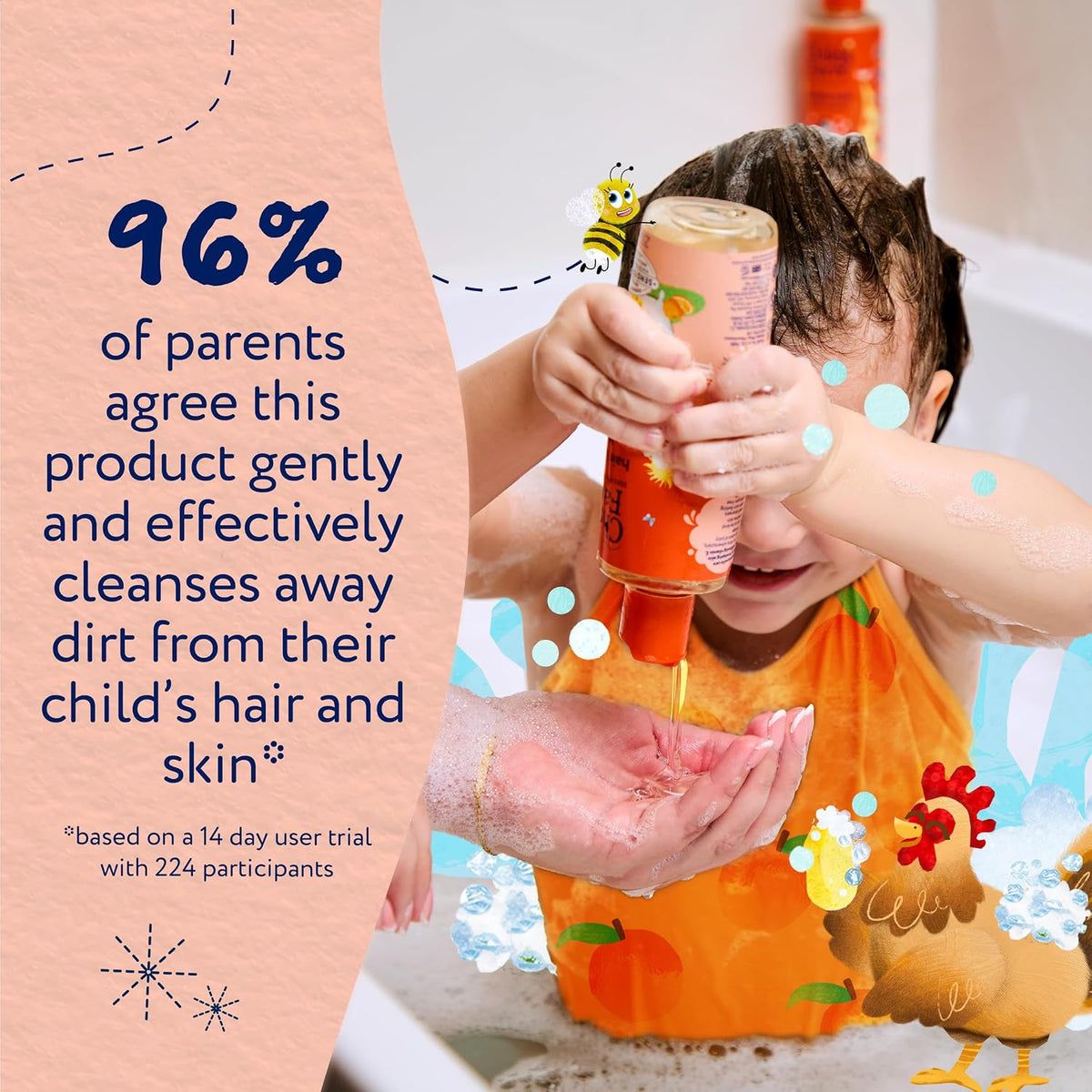 Childs Farm Kids Hair & Body Wash, Sweet Orange | Tear-free, Gently Cleanses | Suitable for Dry, Sensitive Skin, 250ml