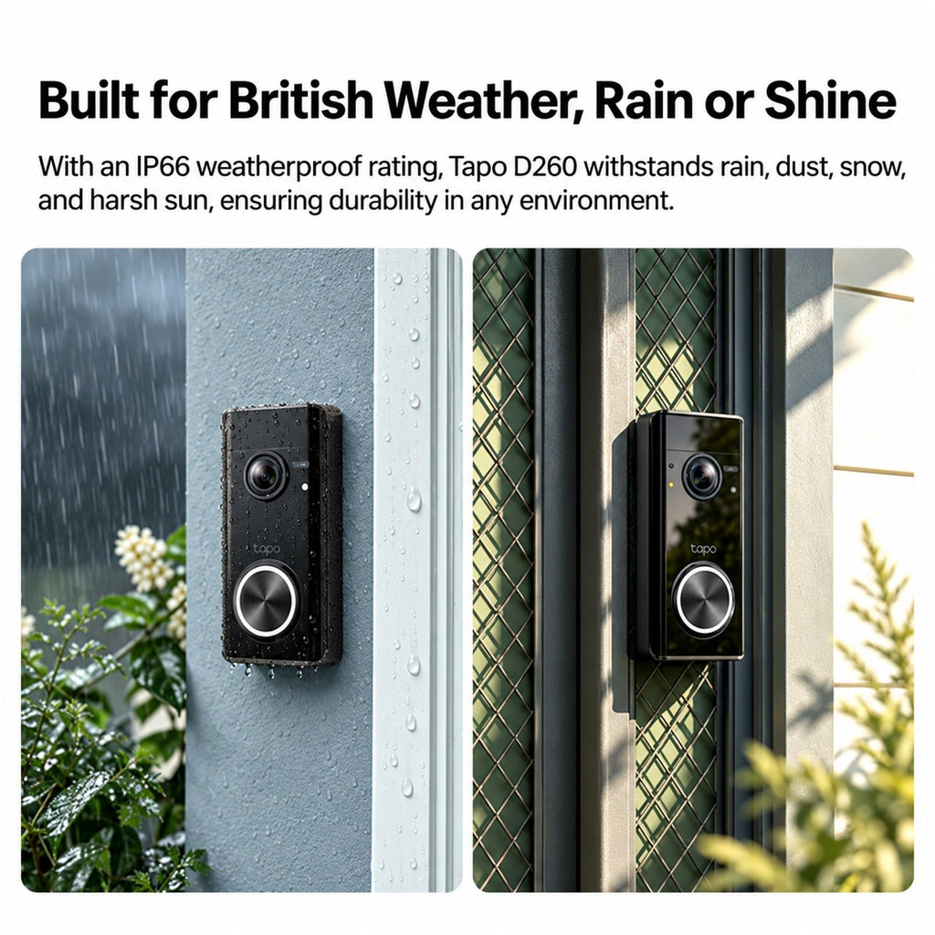 Tapo TD21 2K 3MP Battery Doorbell Camera Wireless, Colour Night, IP65