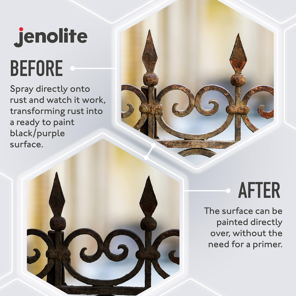 JENOLITE Rust Converter Spray 500ml - Aerosol Rust Treatment for Metal