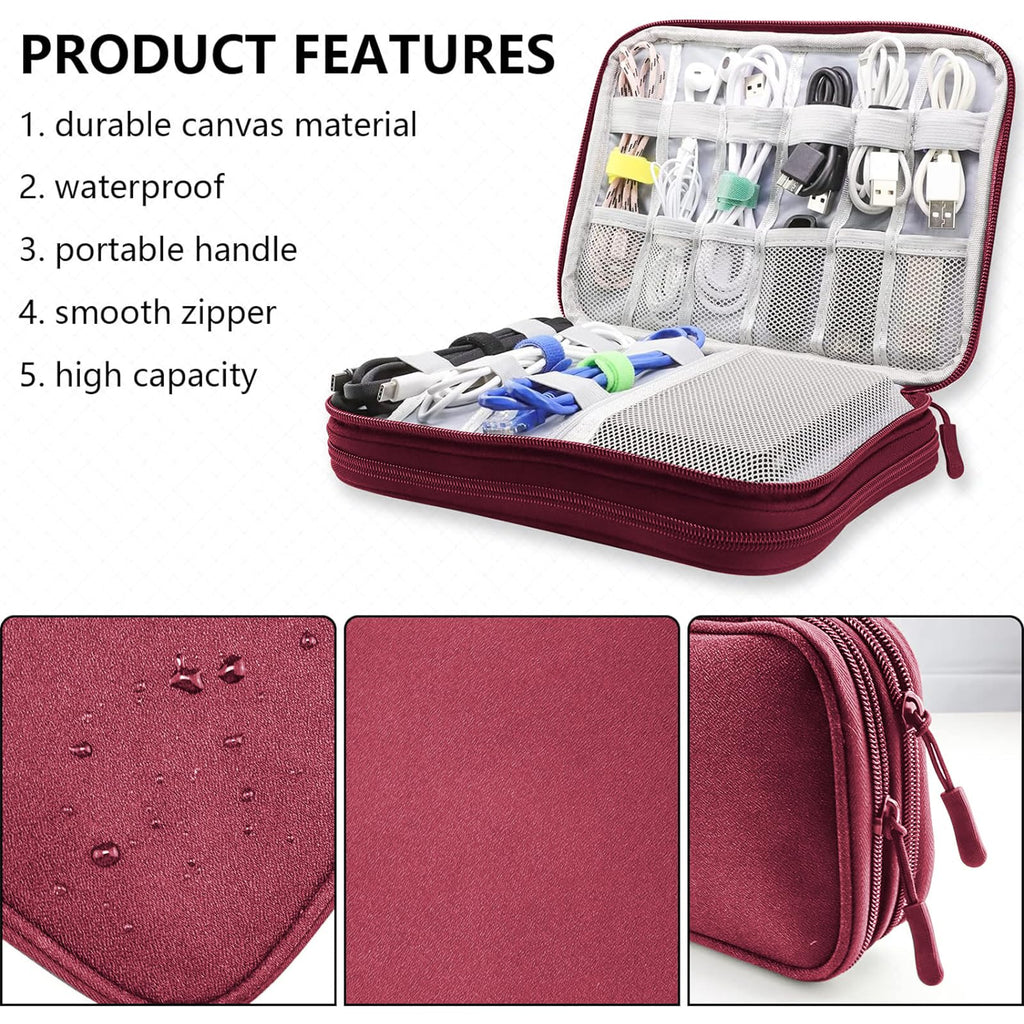 Teskyer Travel Cable Organiser Bag, Travel Essential, Black