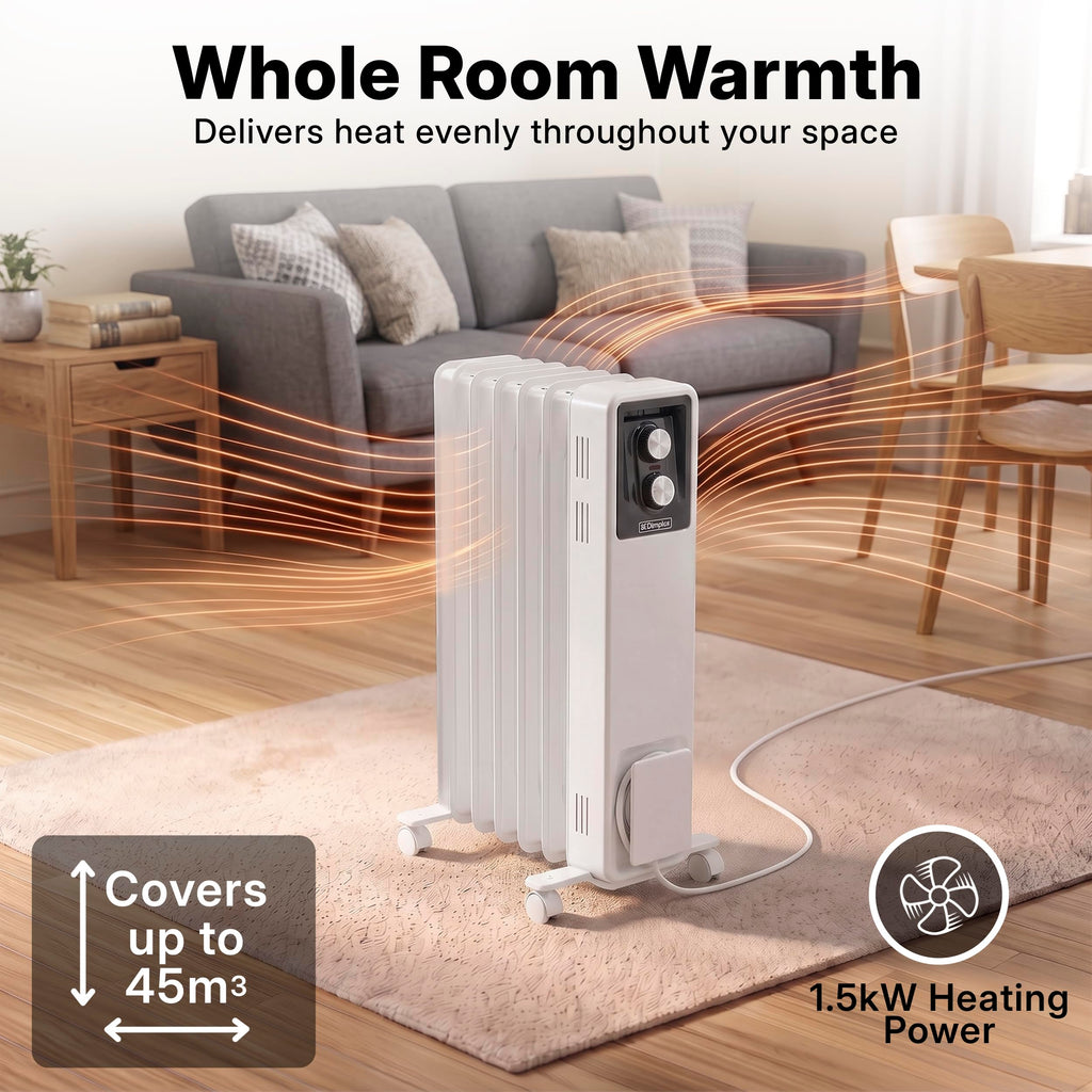 Dimplex ECR20TIE Oil Free Portable Radiator, 2kW Electric Heater, Timer