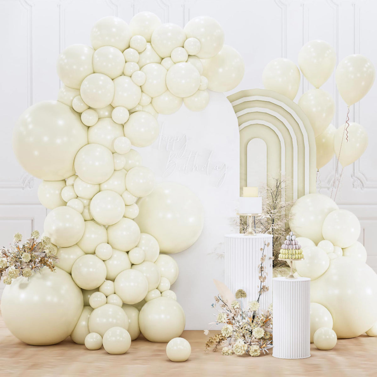 PartyWoo Baby Pink Balloons 152pcs Pastel Pale Light Pink Different Sizes