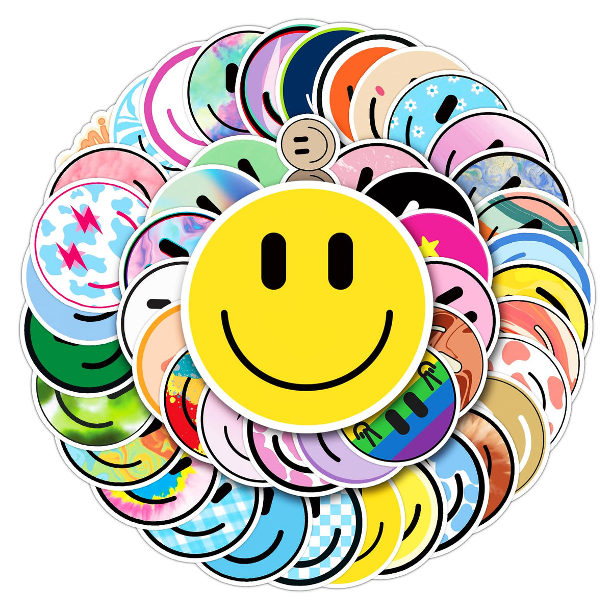 100PCS Smile Neon Stickers