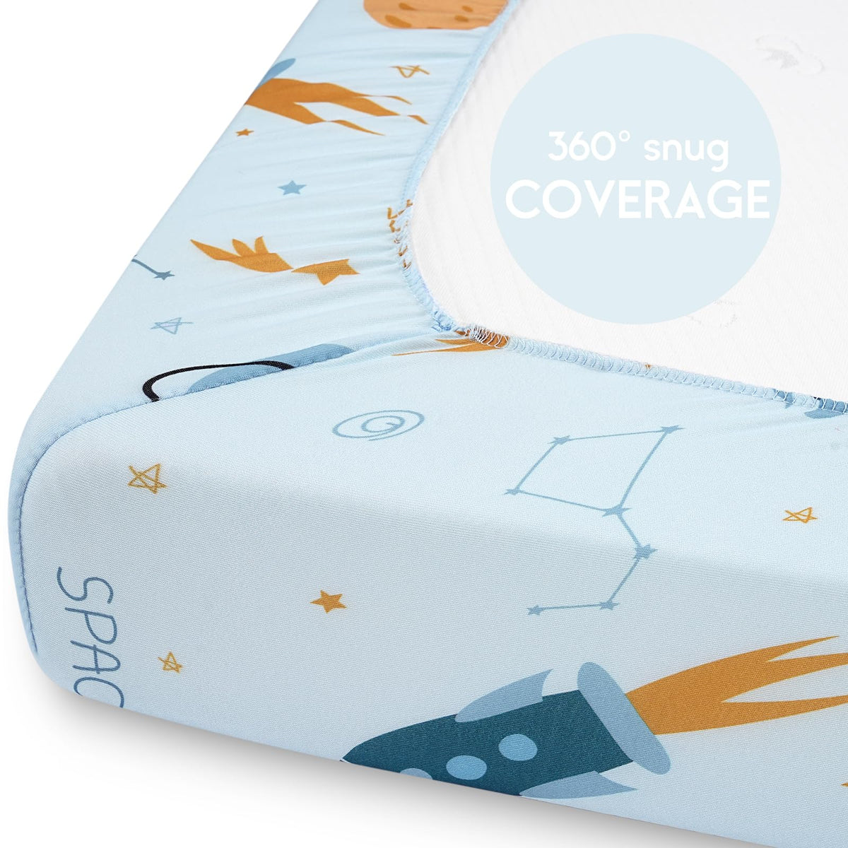 Yoofoss Travel Cot Fitted Sheets 65 x 95 cm, Compatible with Graco, Red Kite, Joie, Deryan Cots, Cozy Breathable Stretchy Microfiber Mattress Sheet, 2 Pack, Green Giraffes