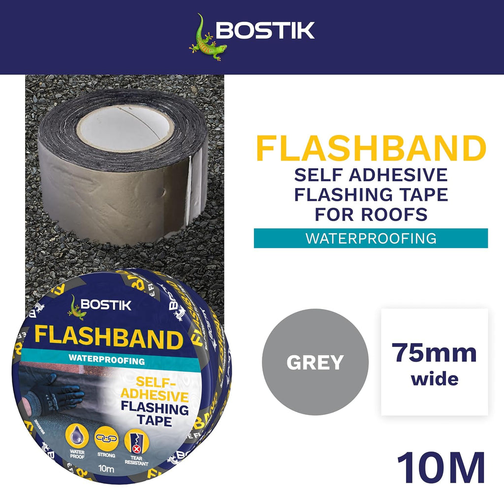 Bostik Flashband Self Adhesive Flashing Tape for Roofs Grey - 150mm x 10m