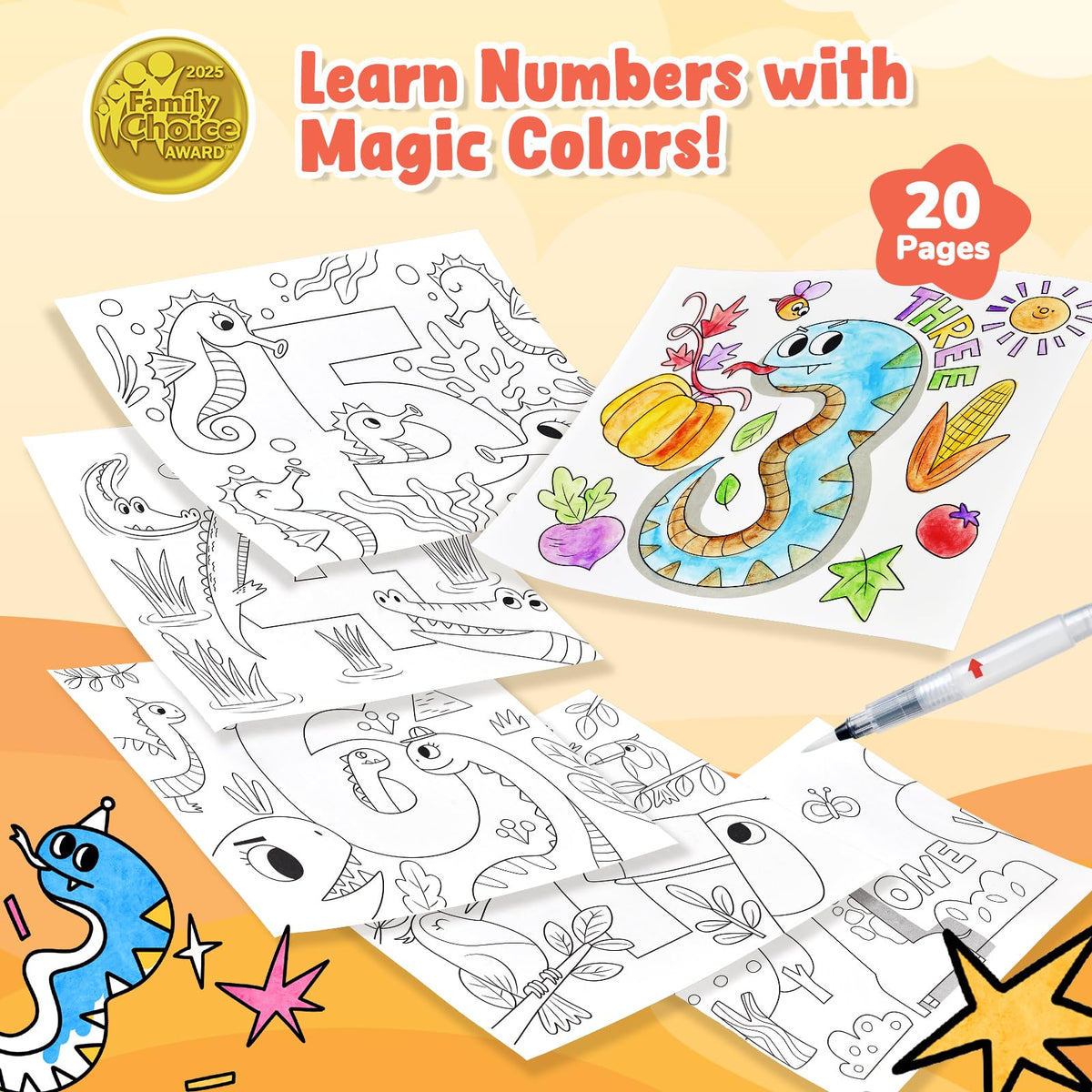 JoyCat Paint with Water Coloring Books for Toddlers (Magical Pony)