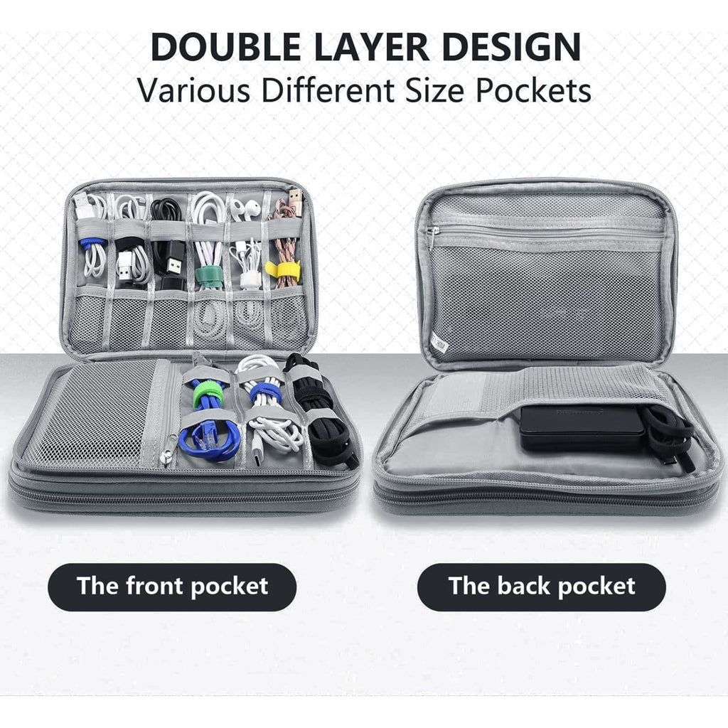 Teskyer Travel Cable Organiser Bag, Travel Essential, Black