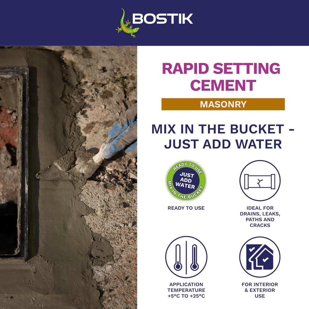 Bostik Rapid Setting Cement 2.5kg - Fast-Setting