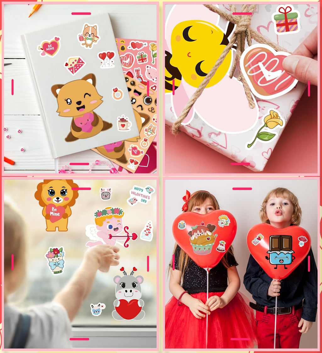 HSHFAMIIY 24 PCS Animal Face Stickers – DIY Decorative Animal Character Stickers for Crafts, Scrapbooking, Party Decorations, Gift Wrapping & Holiday Projects