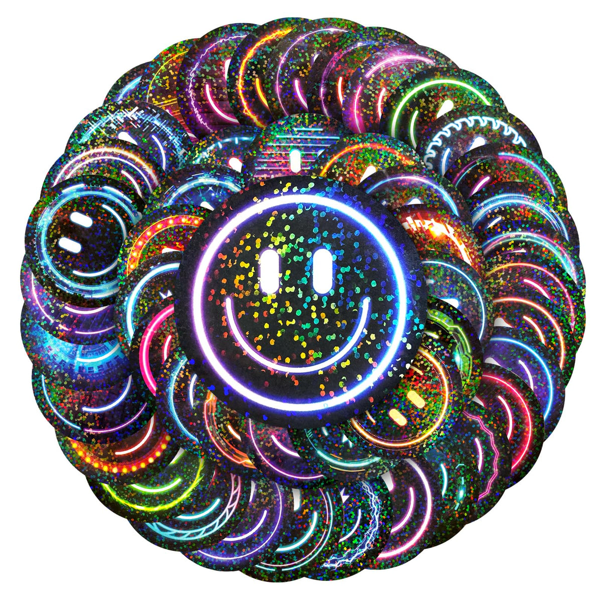 100PCS Smile Neon Stickers