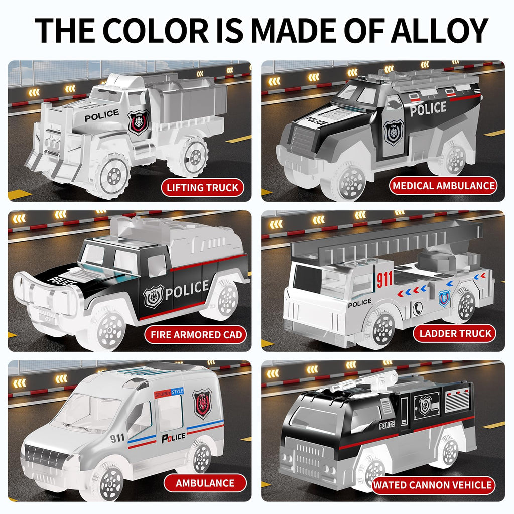 NIPLOOOW Kids Boys Construction Truck Vehicle Toy Set with Play Mat and Die-Cast Toy Car, Transport Carrier Truck for Kids 3-5, Birthday Gifts Toys for 3-8 Year Old Boys