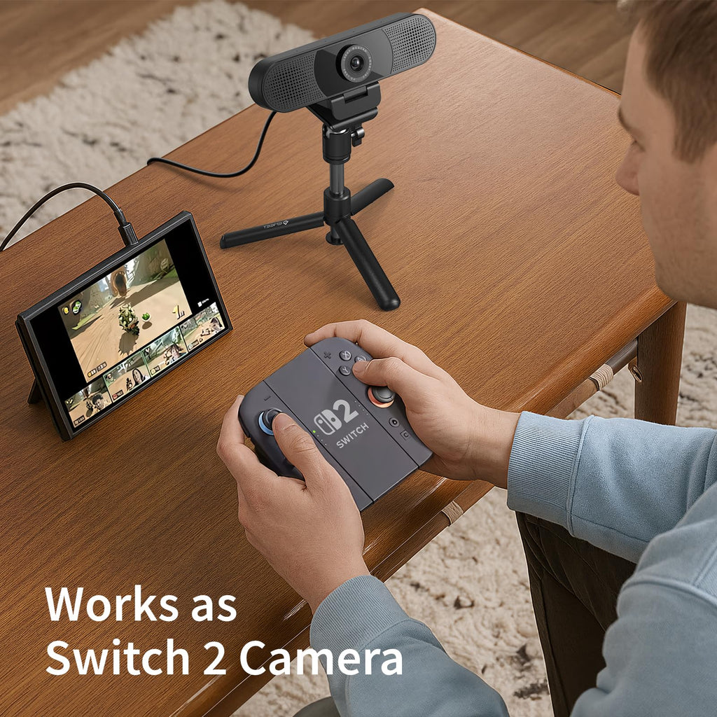 EMEET S600 4K Webcam for Streaming - Sony 1/2.55'' Sensor, PDAF Autofocus, 1080P@60FPS, 2 Noise Reduction Mics, Built-in Privacy Cover, 73° FOV, Streaming Camera for Live Commerce/Gaming/Beauty