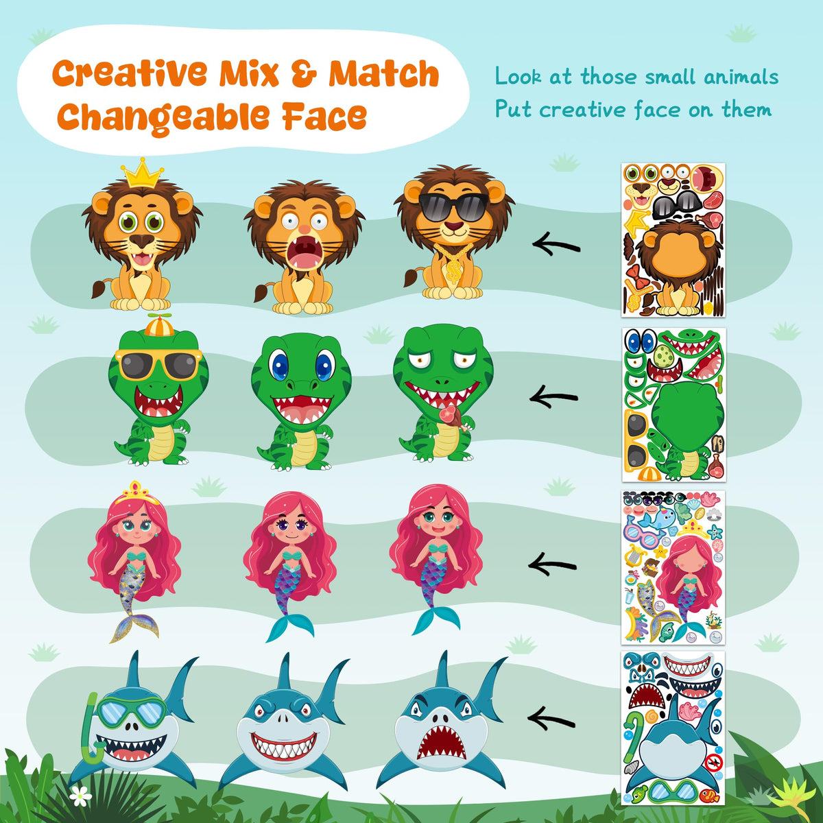 48 Sheets Pumpkin Face Stickers Kids Halloween Party Favors Crafts