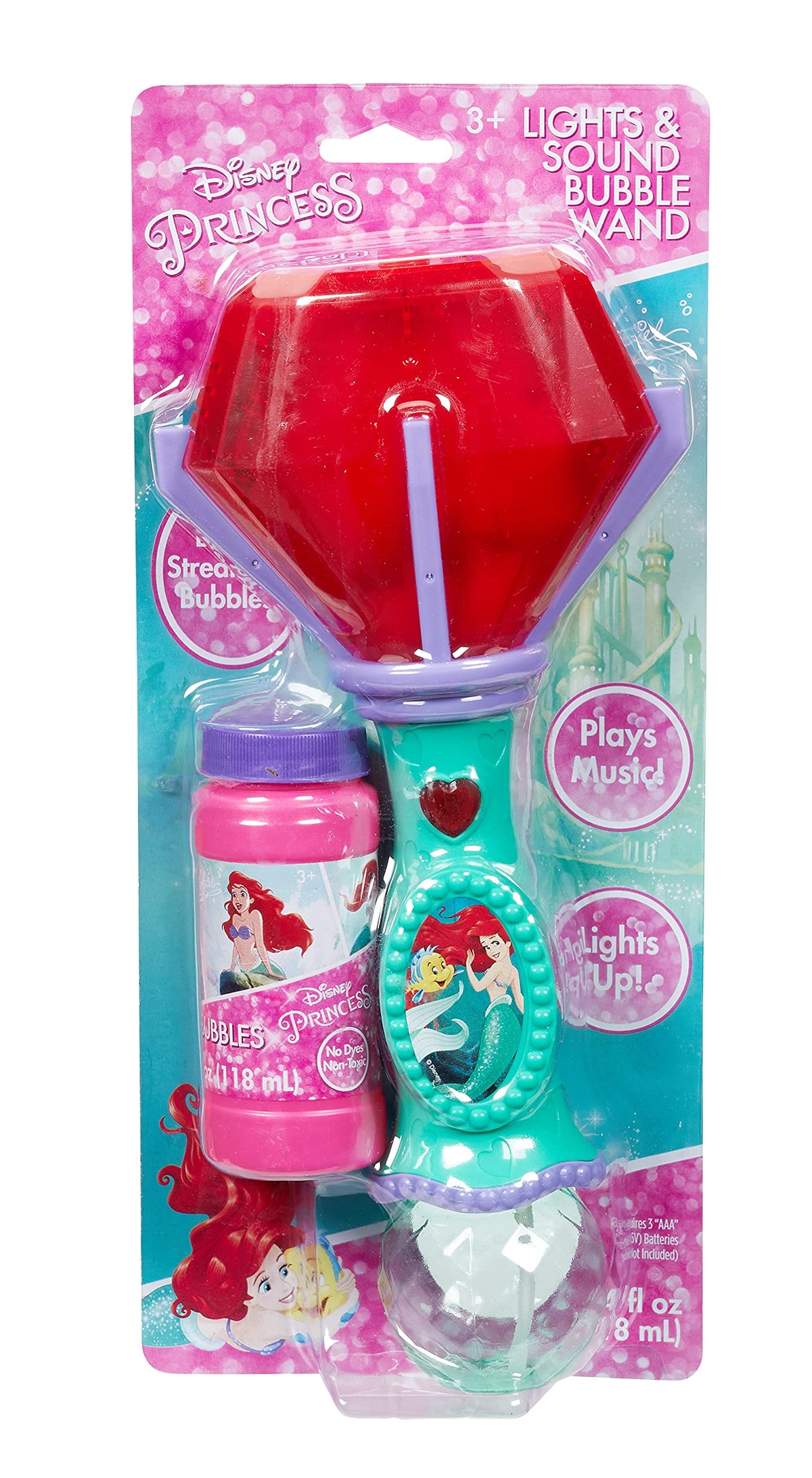 Little Kids Disney Mickey Mouse Light and Sound Musical Bubble Wand, Includes Bubble Solution, Multi (20511)