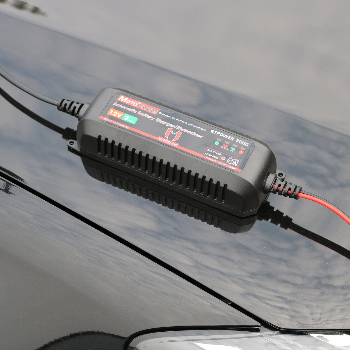 MOTOPOWER MP00205A 12V 800mA Fully Automatic Battery Charger/Maintainer - UK Plug