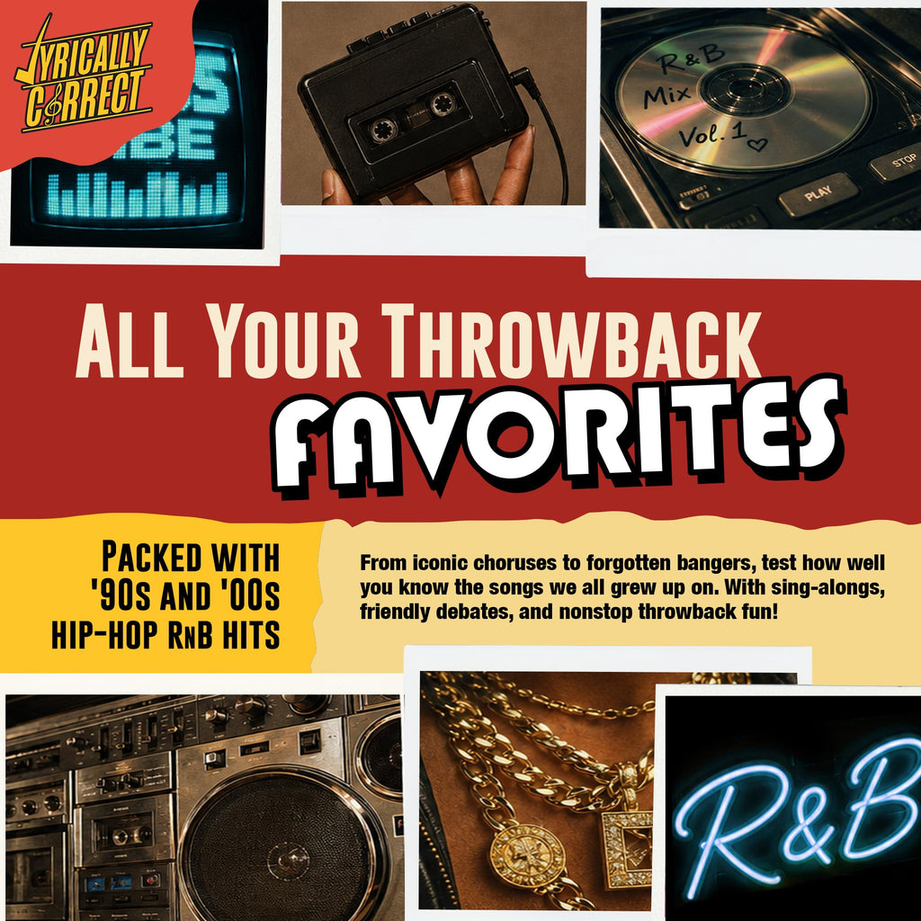 Lyrically Correct '90s & 2000s Pop Edition – Music Trivia Family Card Game