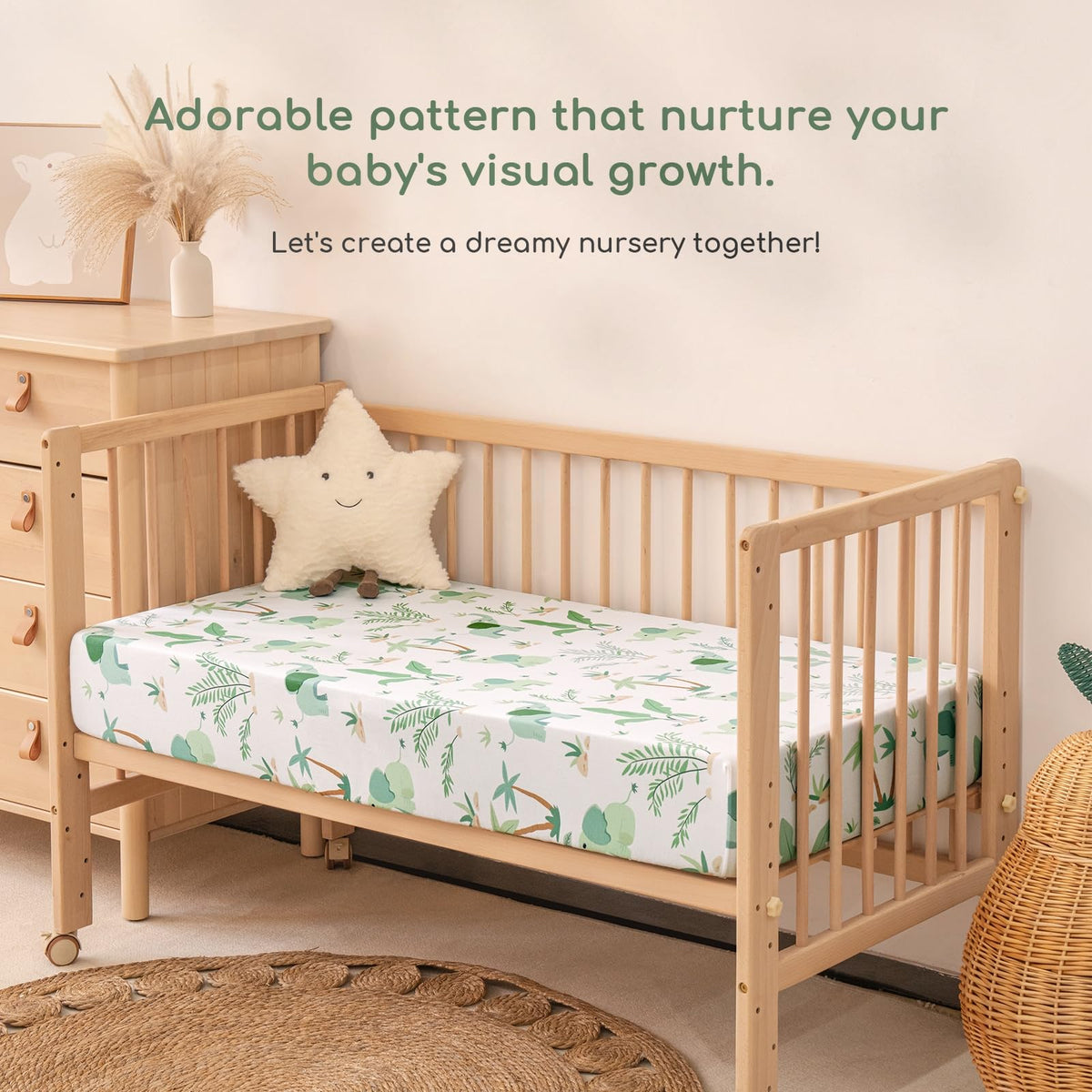 Next to Me Crib Sheets 83x50 cm Fitted 2 Pack Bedside Crib Sheets