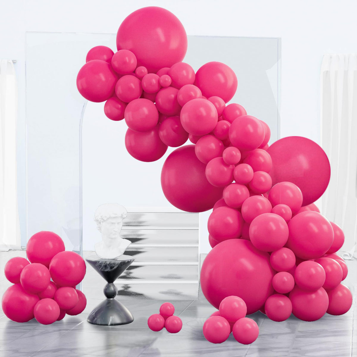 PartyWoo Baby Pink Balloons 152pcs Pastel Pale Light Pink Different Sizes