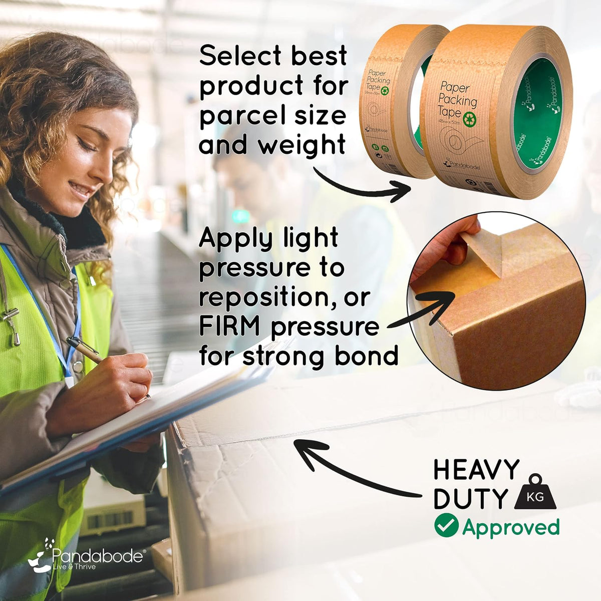 Kraft Paper Packing Tape 48mm x 50m | Brown Paper Tape for Strong Parcel Packaging | 1/3/6/12 Pack | Recyclable & Eco Friendly (3)