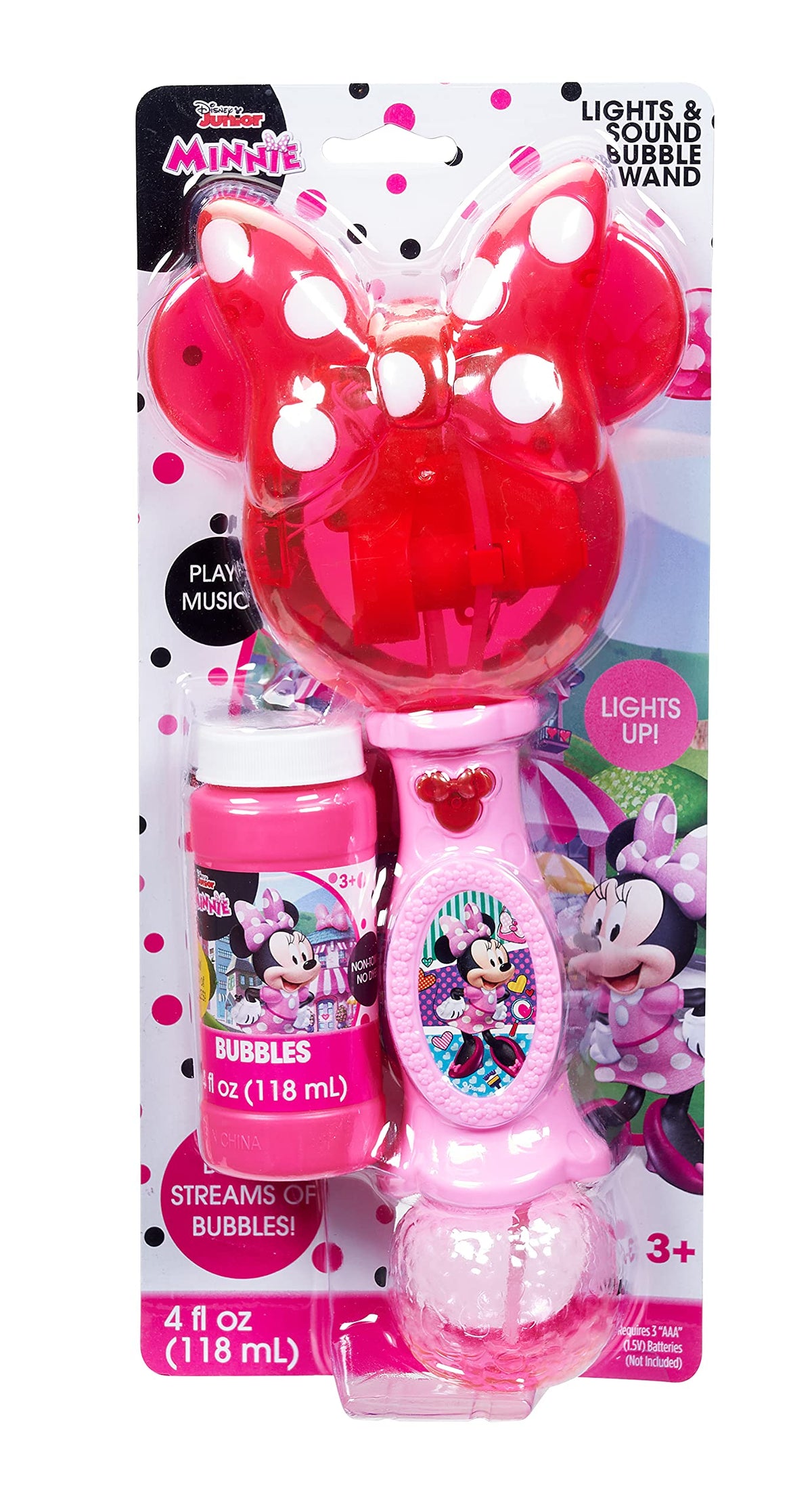 Little Kids Disney Mickey Mouse Light and Sound Musical Bubble Wand, Includes Bubble Solution, Multi (20511)