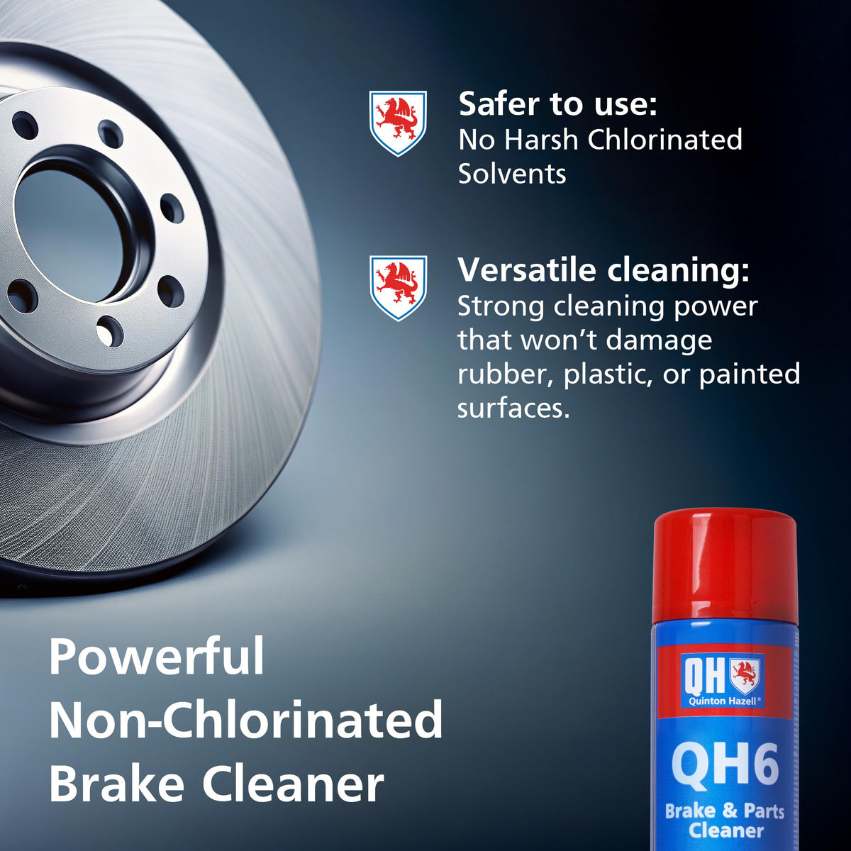 Quinton Hazell Brake Cleaner Spray 600 ml (Pack of 6) - QH6 Brake, Clutch & Parts Cleaner, Fast Drying Formula Removes Grease, Oil & Dirt, Stops Brake Squeal & Clutch Slip