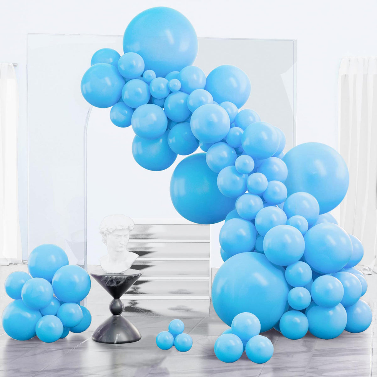 PartyWoo Baby Pink Balloons 152pcs Pastel Pale Light Pink Different Sizes