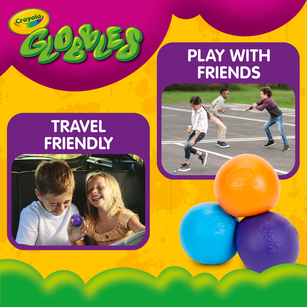 Crayola Globbles Fidget Toy, 6ct, Sticky Stress Ball, Kid Stocking Stuffers