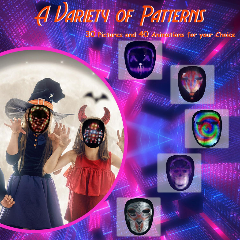 Depointer Life LED Mask Face-Transforming Light up Mask Cool Gifts for Boys