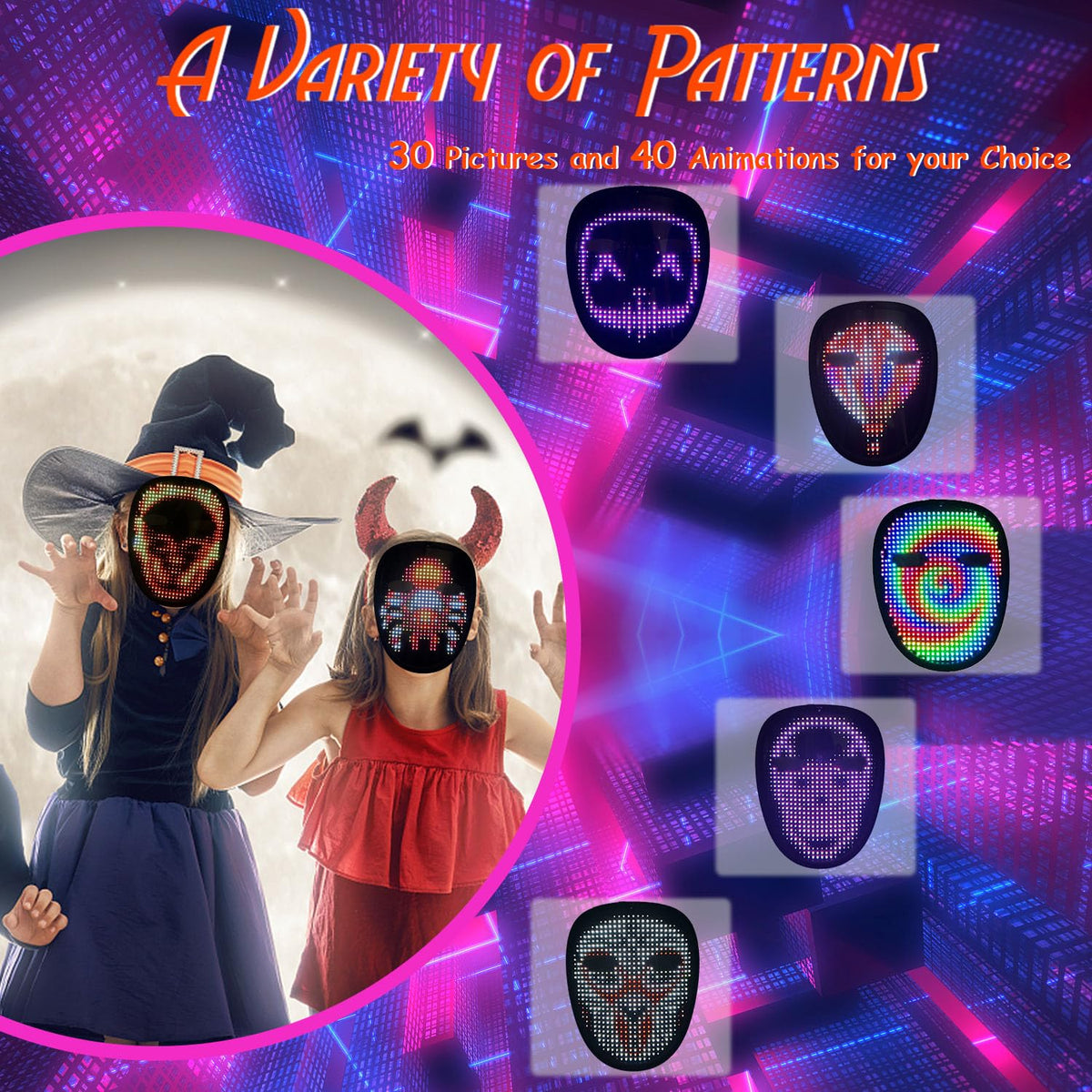 Depointer Life LED Mask Face-Transforming Light up Mask Cool Gifts for Boys