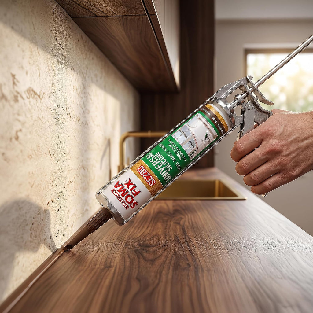 Brown Silicone Sealant, Waterproof & Flexible Sealant and Adhesive - 280ml