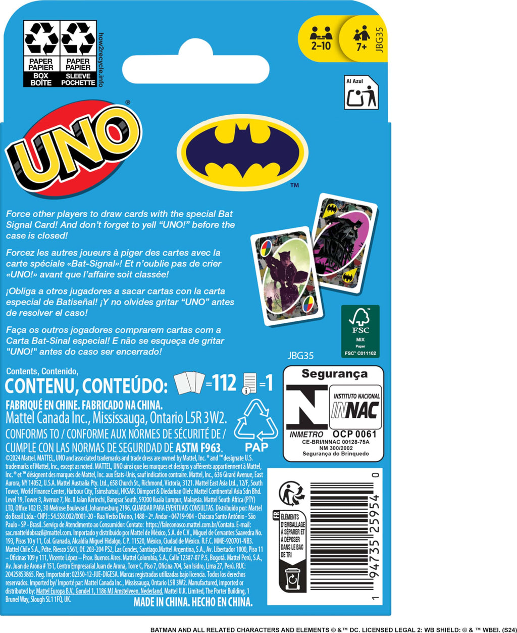 Mattel Games UNO Minecraft Card Game with Storage Tin,Ages 7+
